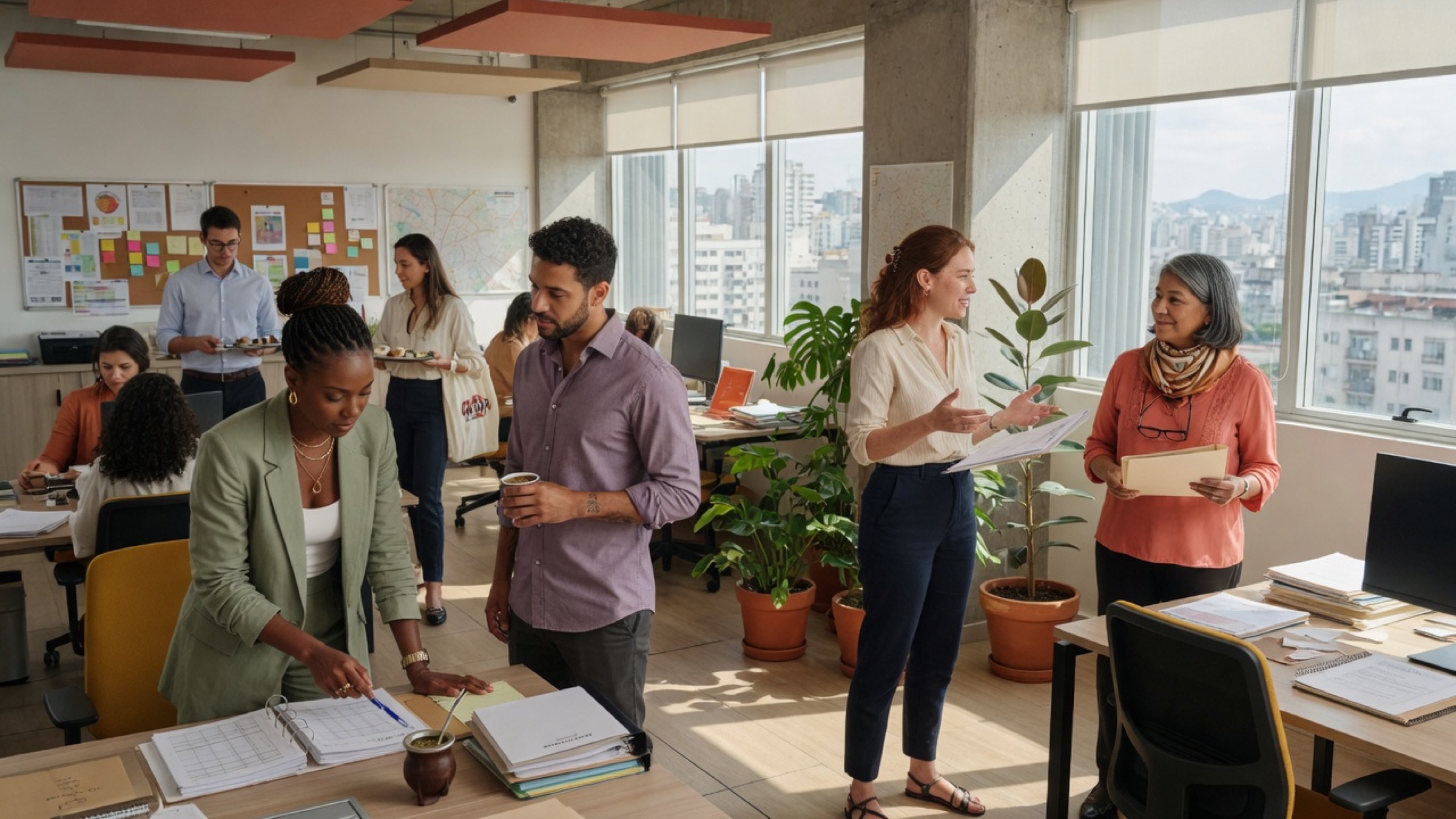 Brazilian professionals in a modern workplace