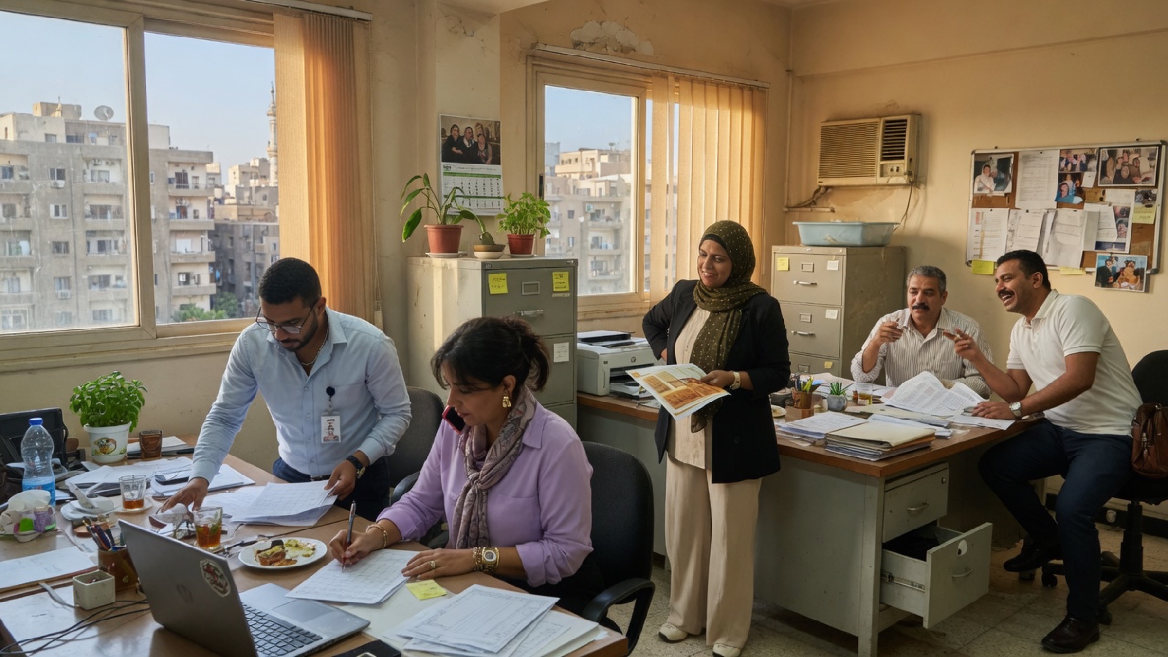 Egyptian professionals in a contemporary workplace