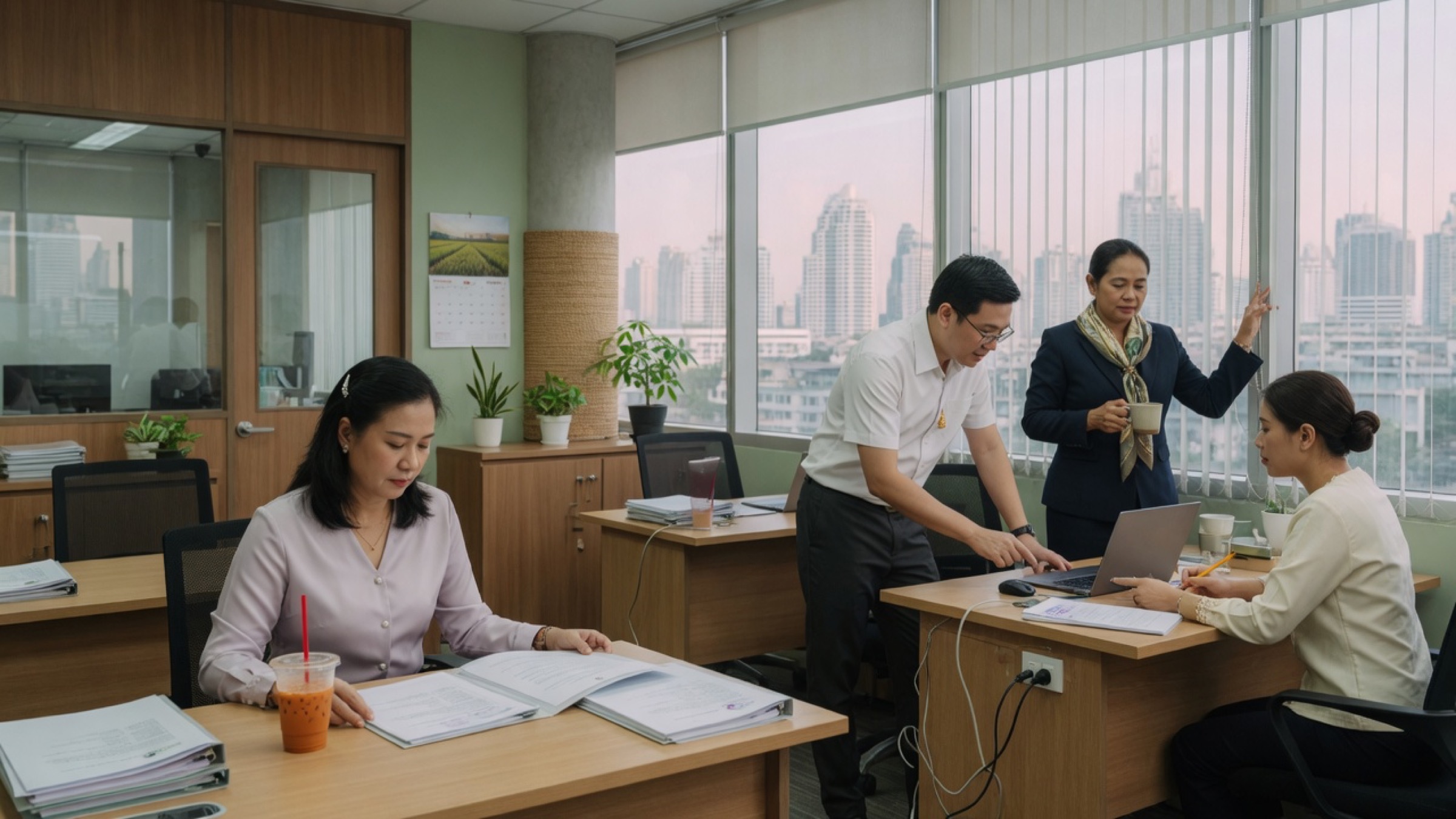 Thai professionals in a contemporary office
