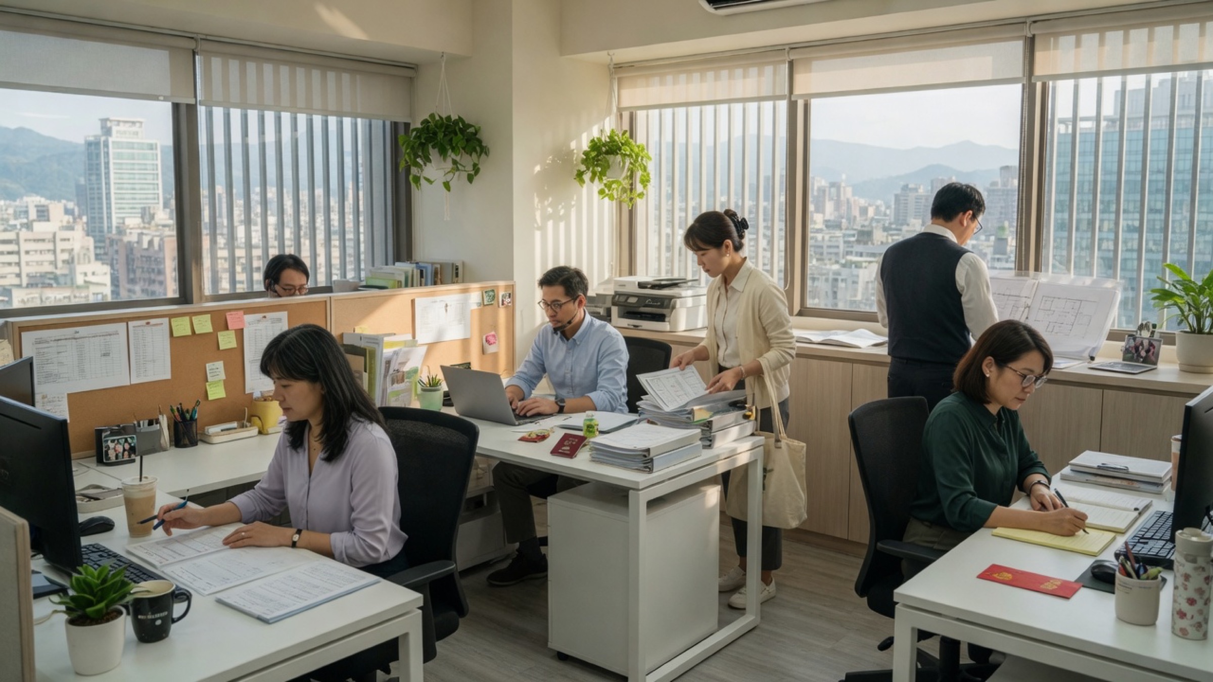 Taiwanese professionals in a modern office setting