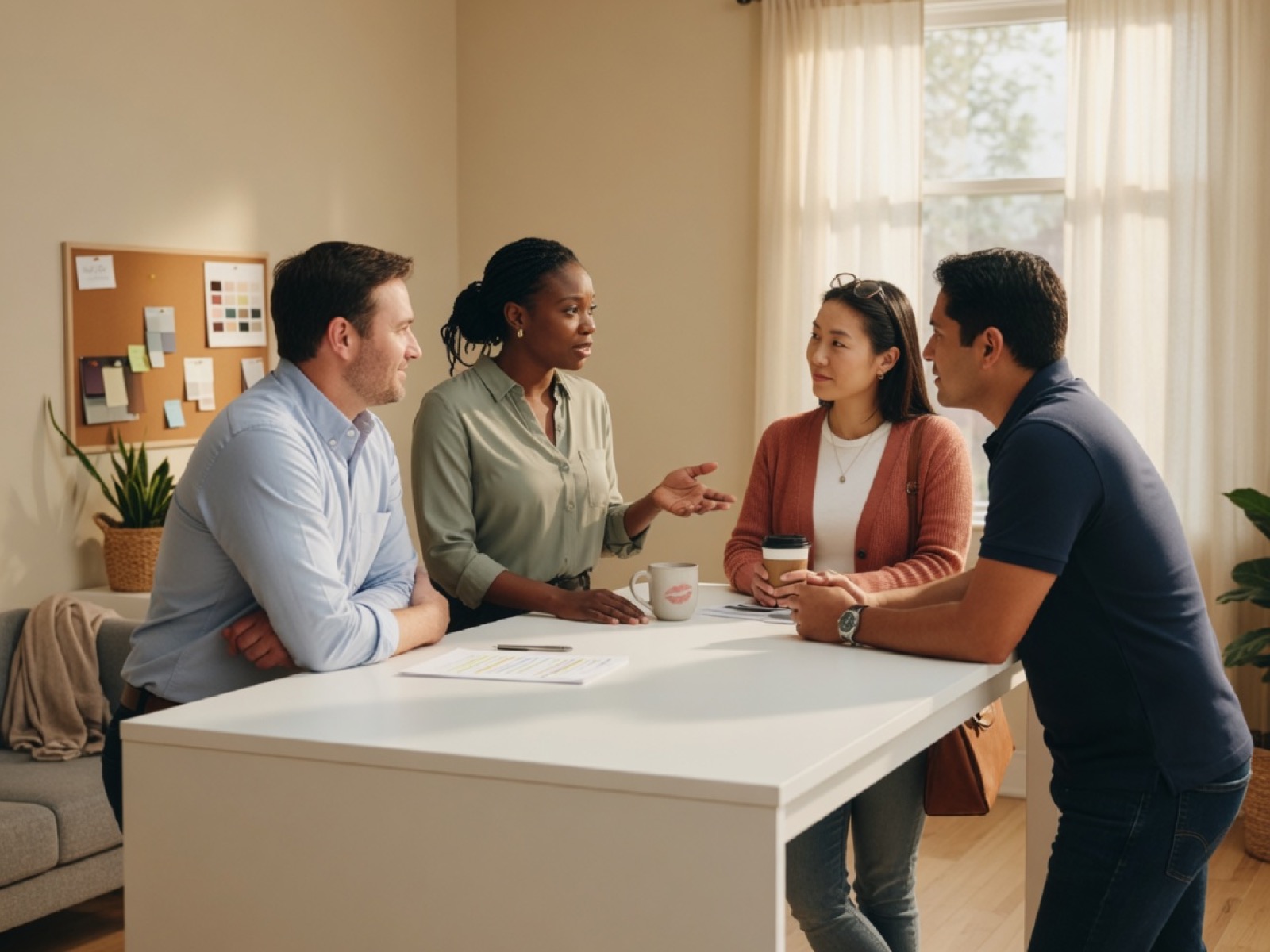 Small team talking between tasks